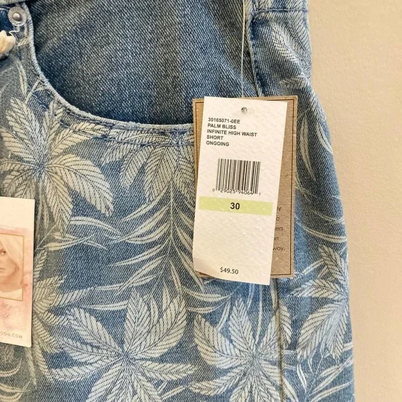 NWT JESSICA SIMPSON Infinite High Waist Short in Palm Bliss, size 30 - Picture 7 of 10